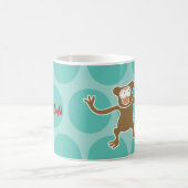 Schattigee Cartoon Bruin Aap/Apen Leuke Stippen Ki Koffiemok (Center)