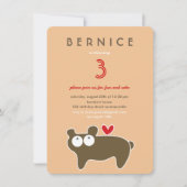 Schattigee Cartoon Bruin Beer Kind Verjaardagsfees Kaart (Voorkant)