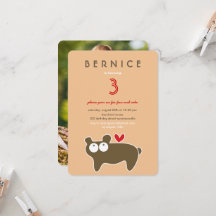 Schattigee Cartoon Bruin Beer Kind Verjaardagsfees