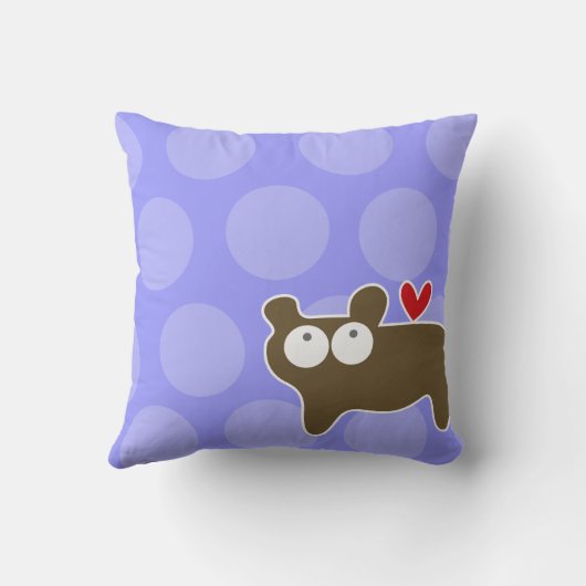 Schattigee Cartoon Bruin Beer Liefde Leuke Stippen Kussen (Achterkant)