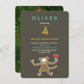 Schattigee Cartoon Bruin Monkey Fun Foto Kind Verj Kaart (Voorkant / Achterkant)