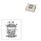 Schattigee Cartoon Bubble Tea Rubberstempel (Gestempeld)