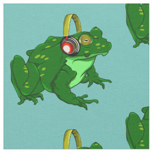 Schattigee Cartoon Bullfrog Dragen Hoofdtelefoon Stof