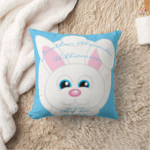 Schattigee Cartoon Bunny Blue Baby Stats Sierkusse Kussen (Deken)