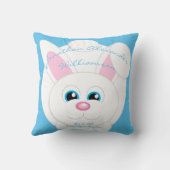 Schattigee Cartoon Bunny Blue Baby Stats Sierkusse Kussen (Achterkant)