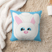 Schattigee Cartoon Bunny Blue Sierkussen (Deken)
