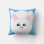 Schattigee Cartoon Bunny Blue Sierkussen (Achterkant)