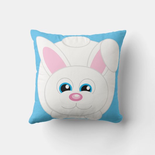 Schattigee Cartoon Bunny Blue Sierkussen (Achterkant)