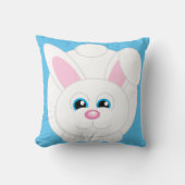 Schattigee Cartoon Bunny Blue Sierkussen (Voorkant)