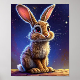 Schattigee Cartoon Bunny Poster