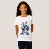 Schattigee Cartoon Bunny Rabbit T-shirt voor Diere (Voorkant volledig)