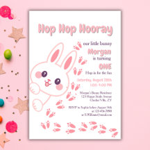 Schattigee Cartoon Bunny Turning One Girls 1st Bir