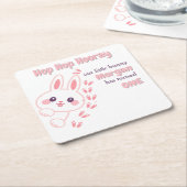 Schattigee Cartoon Bunny Turning One Girls 1st Bir Kartonnen Onderzetters (Schuin)