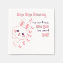 Schattigee Cartoon Bunny Turning One Girls 1st Bir