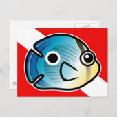 Schattigee Cartoon Butterflyfish Duikvlag Briefkaart (Voorkant / Achterkant)