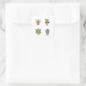 Schattigee Cartoon Cactus Funny 4 Pack Stickers.pn Vierkante Sticker (Tas)