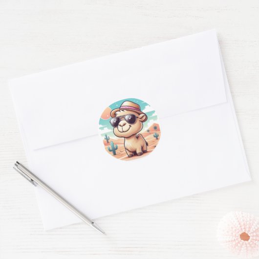 Schattigee Cartoon Camel Sticker - Funny Desert Ad (Envelop)
