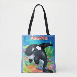 Schattigee cartoon canvas tas met cartoon walvis