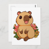 Schattigee Cartoon Capybara Tekening Briefkaart (Voorkant / Achterkant)