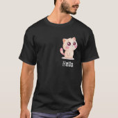 Schattigee Cartoon Cat Gezegde Hallo T-shirt (Voorkant)