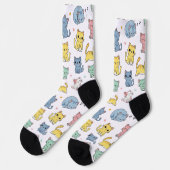 Schattigee Cartoon Cat Pattern Crew Sokken (Links)