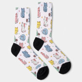 Schattigee Cartoon Cat Pattern Crew Sokken (Rechts)