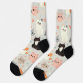Schattigee Cartoon Cat Pattern Sokken (Links)