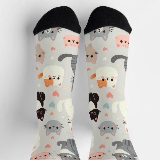 Schattigee Cartoon Cat Pattern Sokken (Top)