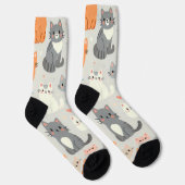 Schattigee Cartoon Cat Pattern Sokken (Rechts)