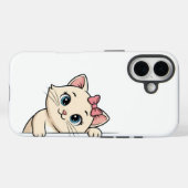 Schattigee Cartoon Cat Peek iPhone 16 Hoesje – Spe (Achterkant (horizontaal))