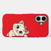 Schattigee Cartoon Cat Peek iPhone 16 Hoesje – Spe (Achterkant (horizontaal))
