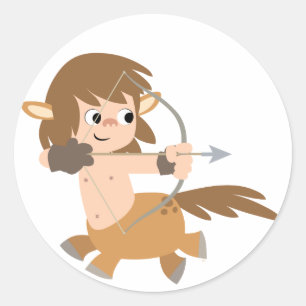 Schattigee Cartoon Centaur Boogschutter Baby Kledi Ronde Sticker