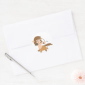 Schattigee Cartoon Centaur Boogschutter Baby Kledi Ronde Sticker (Envelop)