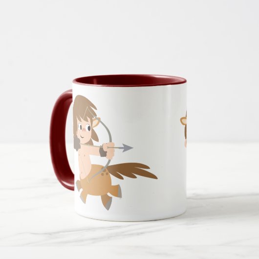 Schattigee Cartoon Centaur Boogschuttersring Mok (Voorkant links)