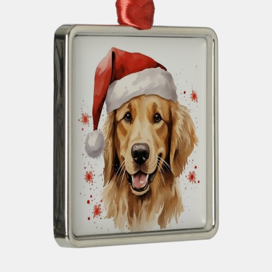 SCHATTIGEE CARTOON CHRISTMAS GOLDEN RETRIEVER DOG METALEN ORNAMENT (Rechts)