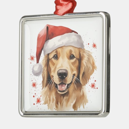 SCHATTIGEE CARTOON CHRISTMAS GOLDEN RETRIEVER DOG METALEN ORNAMENT (Links)