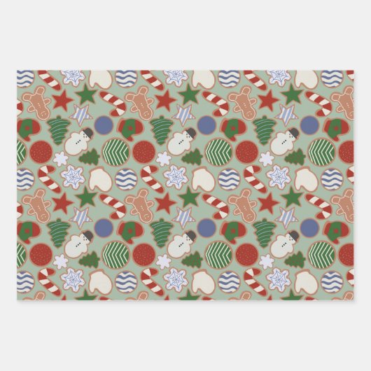 Schattigee Cartoon Christmas Sugar Cookie Inpakpapier Vel (Voorkant 2)