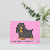 Schattigee Cartoon Cocker Spaniel Briefkaart (Staand voorkant)