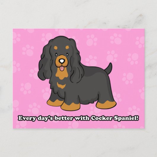 Schattigee Cartoon Cocker Spaniel Briefkaart (Voorkant)