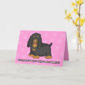 Schattigee Cartoon Cocker Spaniel Wenskaart Kaart (Gele Bloem)