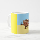 Schattigee Cartoon Coffee Cup – minimalistisch en  Koffiemok (Voorkant links)