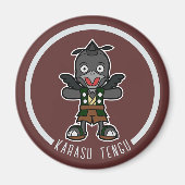 Schattigee Cartoon Crow Tengu | Japanese Yokai Magneet (Voorkant)
