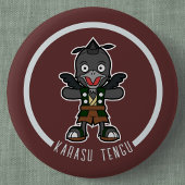Schattigee Cartoon Crow Tengu | Japanese Yokai Ronde Button 5,7 Cm
