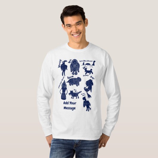 Schattigee Cartoon Cryptids Gids Custom Graphic T- T-shirt (Voorkant volledig)