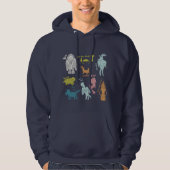 Schattigee Cartoon Cryptids Guide Graphic Hoodie (Voorkant)