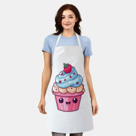 Schattigee cartoon cupcake vrolijke lach schort
