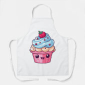 Schattigee cartoon cupcake vrolijke lach schort (Voorkant)