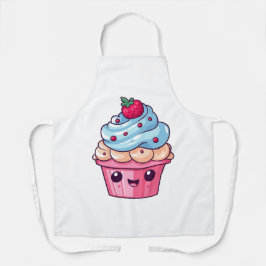 Schattigee cartoon cupcake vrolijke lach schort
