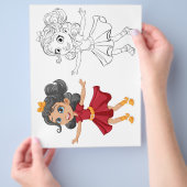 Schattigee Cartoon dansen meisje kleurplaat Flyer (Hand)