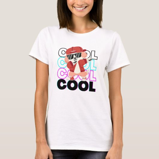 Schattigee Cartoon Dier T-shirt Design (Voorkant)